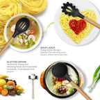 12-Piece Silicone Kitchen Utensil Set with Wooden Handles — Heat-Resistant, BPA-Free Cooking Tools for Nonstick Cookware | Includes Storage Holder