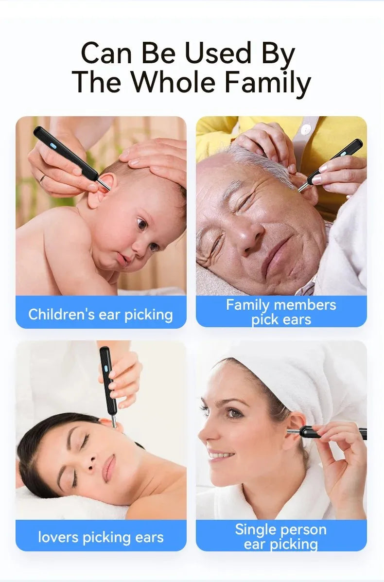 Smart Visual Ear Cleaner with HD Camera & LED Light – Wireless Ear Wax Removal Tool for iOS & Android