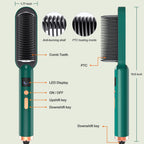 Straightening Comb for Men & Women | Smooth Style Pro Hair Straightener Brush – Fast Heating Ceramic