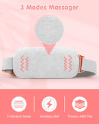 Cordless Period Pain Relief Heating Belt — Vibrating Wrap with 3 Heat Levels & 4 Massage Modes for Menstrual Cramps, Back & Belly Pain