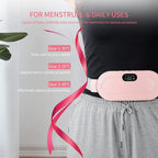 Cordless Period Pain Relief Heating Belt — Vibrating Wrap with 3 Heat Levels & 4 Massage Modes for Menstrual Cramps, Back & Belly Pain