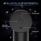 Mini Deep Tissue Massage Gun – Portable Electric Muscle Massager with 6 Speeds & 4 Massage Heads for Full Body Pain Relief & Recovery