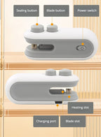 Mini Portable Bag Sealer & Cutter — 2-in-1 USB Rechargeable Heat Sealing Machine for Food Freshness, Snacks & Storage Bags