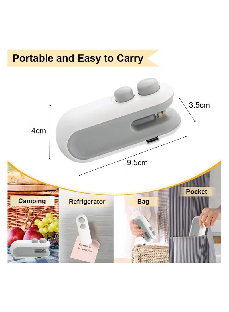 Mini Portable Bag Sealer & Cutter — 2-in-1 USB Rechargeable Heat Sealing Machine for Food Freshness, Snacks & Storage Bags