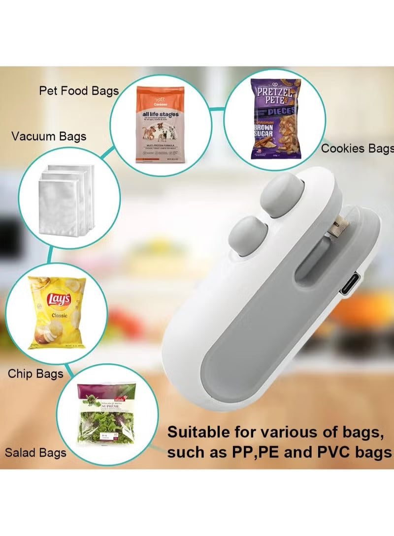Mini Portable Bag Sealer & Cutter — 2-in-1 USB Rechargeable Heat Sealing Machine for Food Freshness, Snacks & Storage Bags
