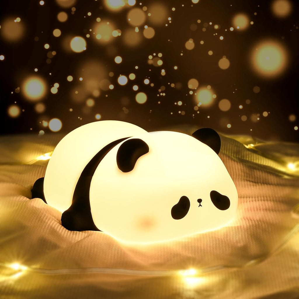 Cute Panda Silicone Night Light for Kids — Touch Control, 3 Brightness Levels, 30-Min Sleep Timer, USB Rechargeable Baby & Nursery Lamp
