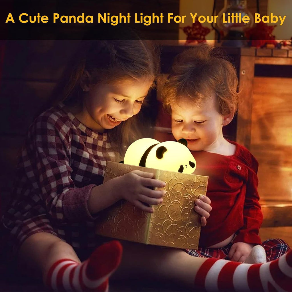 Cute Panda Silicone Night Light for Kids — Touch Control, 3 Brightness Levels, 30-Min Sleep Timer, USB Rechargeable Baby & Nursery Lamp
