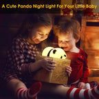 Cute Panda Silicone Night Light for Kids — Touch Control, 3 Brightness Levels, 30-Min Sleep Timer, USB Rechargeable Baby & Nursery Lamp