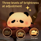 Cute Panda Silicone Night Light for Kids — Touch Control, 3 Brightness Levels, 30-Min Sleep Timer, USB Rechargeable Baby & Nursery Lamp